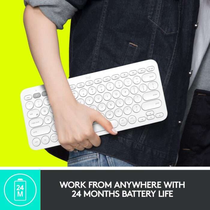 Logitech K380 Wireless Multi-Device Bluetooth Keyboard - Off White - Image 3