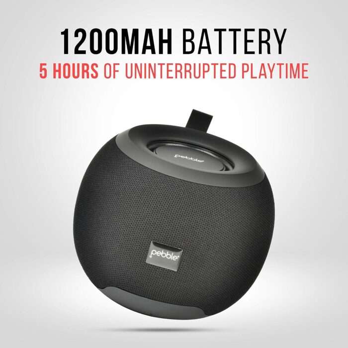 Pebble Dome Heavy Bass 5W Bluetooth Speaker (Black) - Image 5