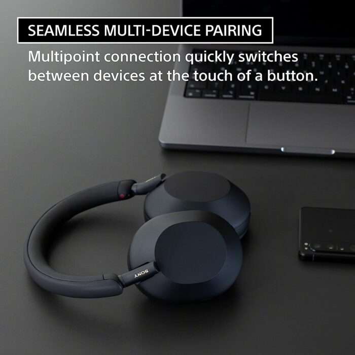 Sony WH-1000XM5 Wireless Industry Leading Active Noise Cancelling Headphones, 30Hr Playback - Silver - Image 8