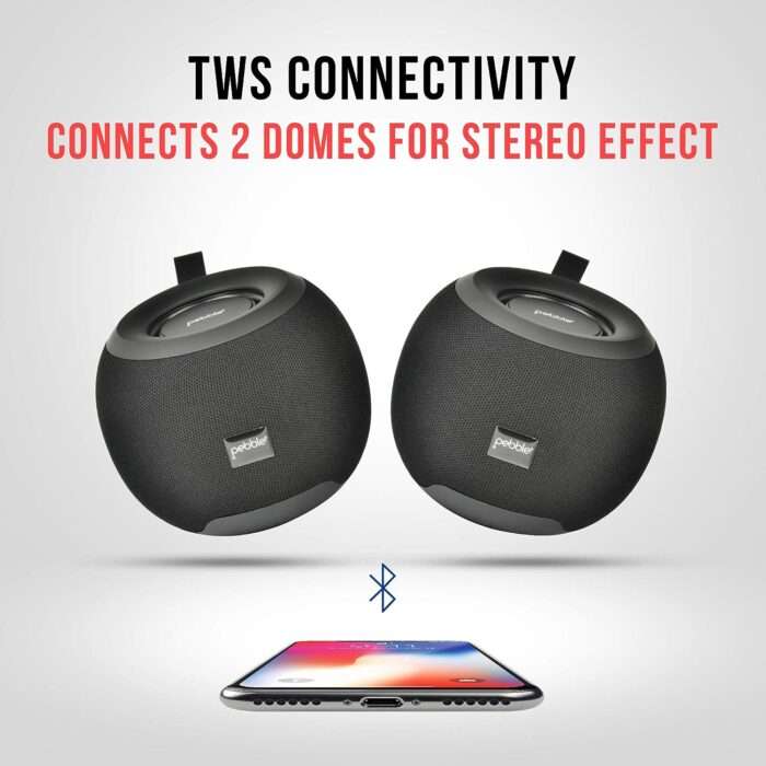 Pebble Dome Heavy Bass 5W Bluetooth Speaker (Black) - Image 3