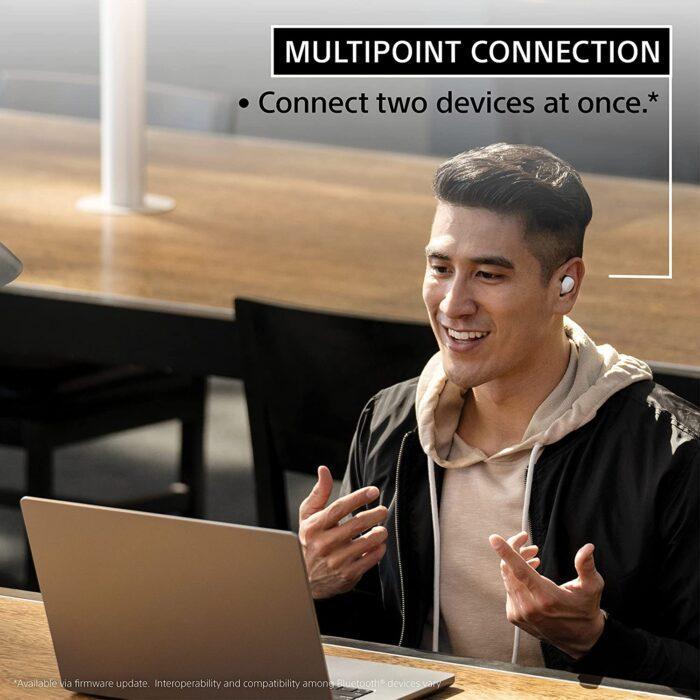 Sony LinkBuds S WF-LS900N Noise Cancellation Earbuds Hi-Res Audio and 360 Reality Audio with Multipoint, Battery 20Hrs IPX4 - White - Image 6