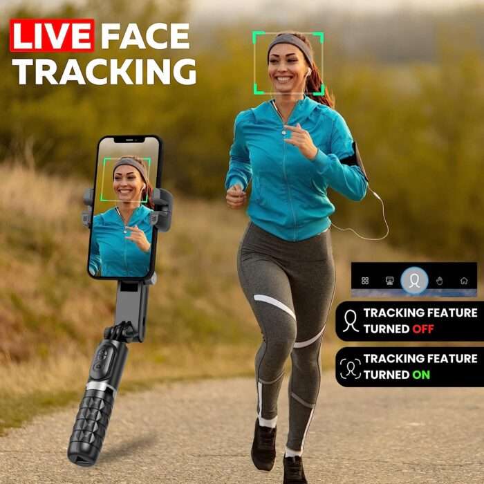 WeCool G2 Gimbal for Phones with LED Fill Lighgt, Anti-Shake 1-Axis Gimbal Stabilizer with 360° Rotation with Bluetooth Remote - Image 2