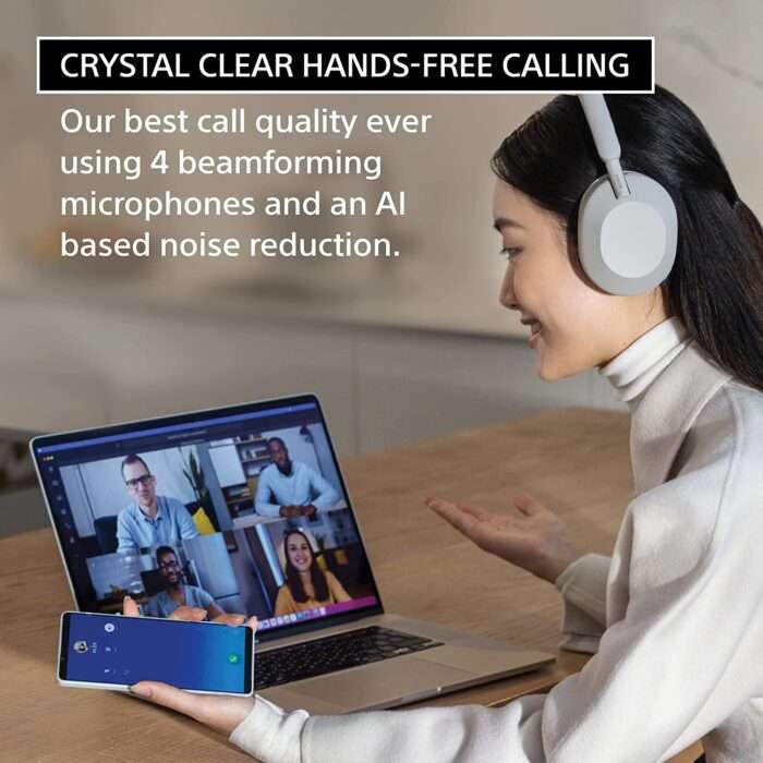 Sony WH-1000XM5 Wireless Industry Leading Active Noise Cancelling Headphones, 30Hr Playback - Silver - Image 6