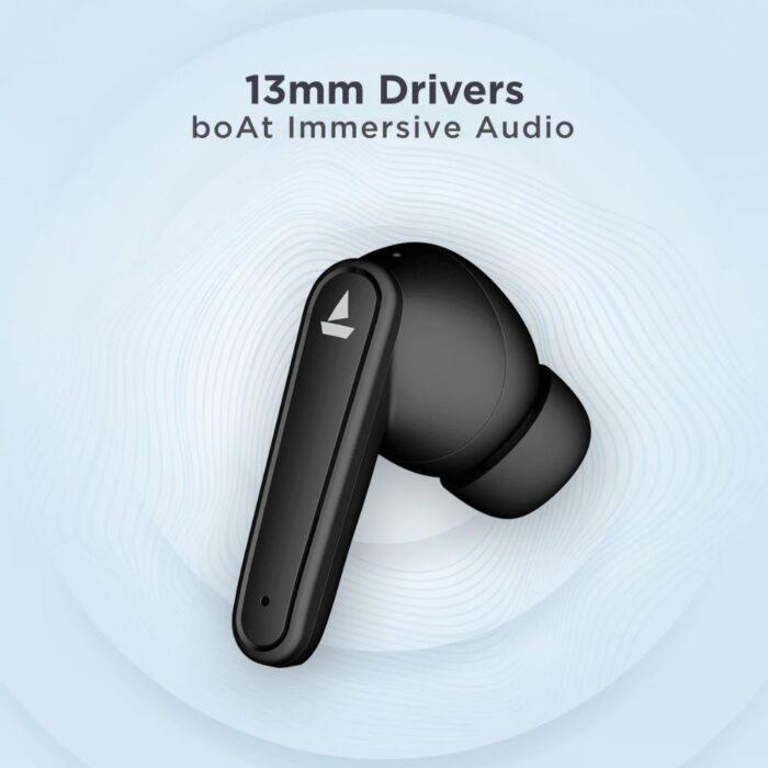 boAt Airdopes 113 with Powerful 13mm Drivers, Beast™ Mode for Gaming, ENx™ Technology, Up to 24 hours of Continuous Playback (Space Black) - Image 2