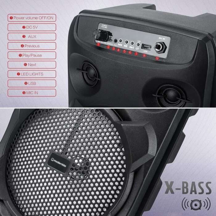 Modernista Sound Box 100 20 Watt Wireless Bluetooth Party Speaker - Black - Image 4
