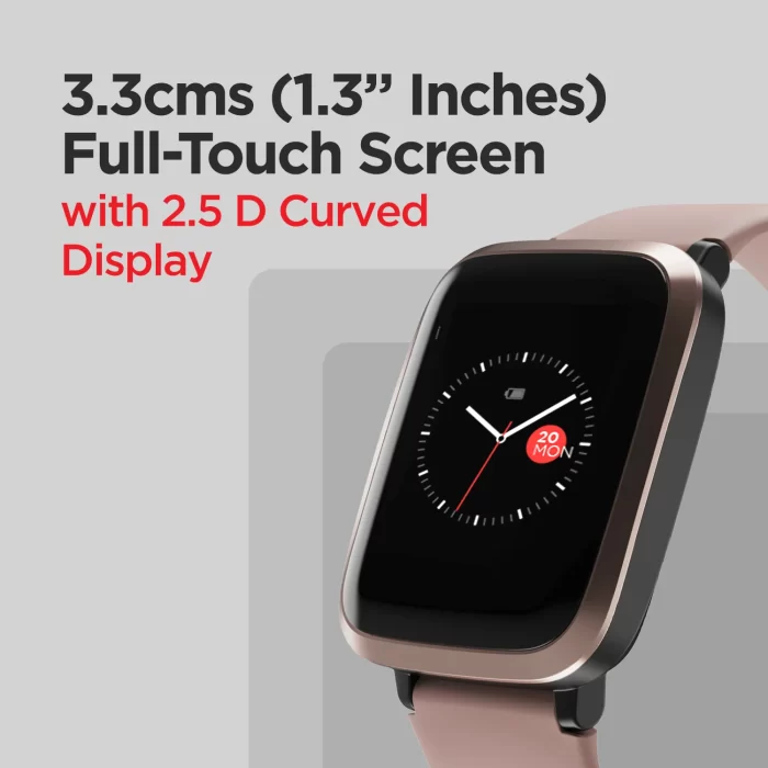 boAt Storm Full-Touch Curved Color Display, 5 ATM Water Resistance, Health Monitors and 8 Active Sports Mode -  Cherry Blossom - Image 4