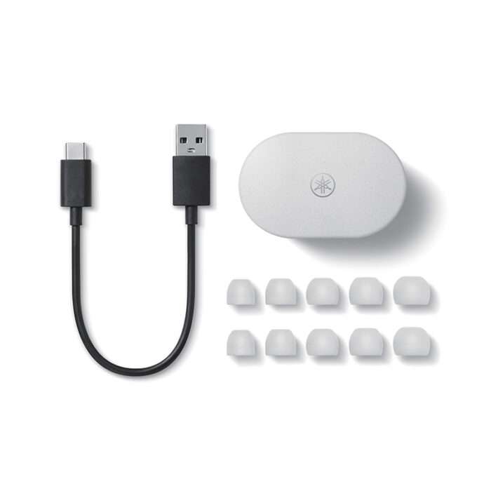 Yamaha Audio TW-E7B Wireless Earbuds, True Sound, Bluetooth, Active Noise Cancelling, Built-in Microphones - White - Image 4