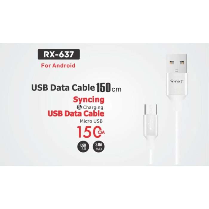 R-NXT RX 637 USB Data Cable (White) - Image 3