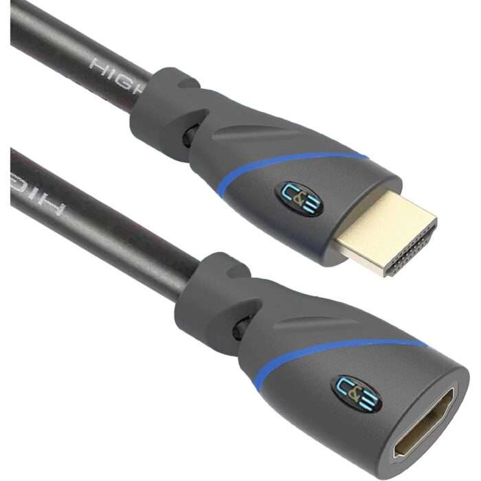 C&E CNE513218 (25 Feet/7.6 Meters) High Speed HDMI Cable Male to Female with Ethernet and Audio Return (Black) - Image 1