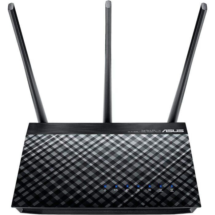 ASUS AC750 DSL-AC51 Dual-Band ADSL/VDSL Wi-Fi Modem Router With Parental Controls, Black - Image 1