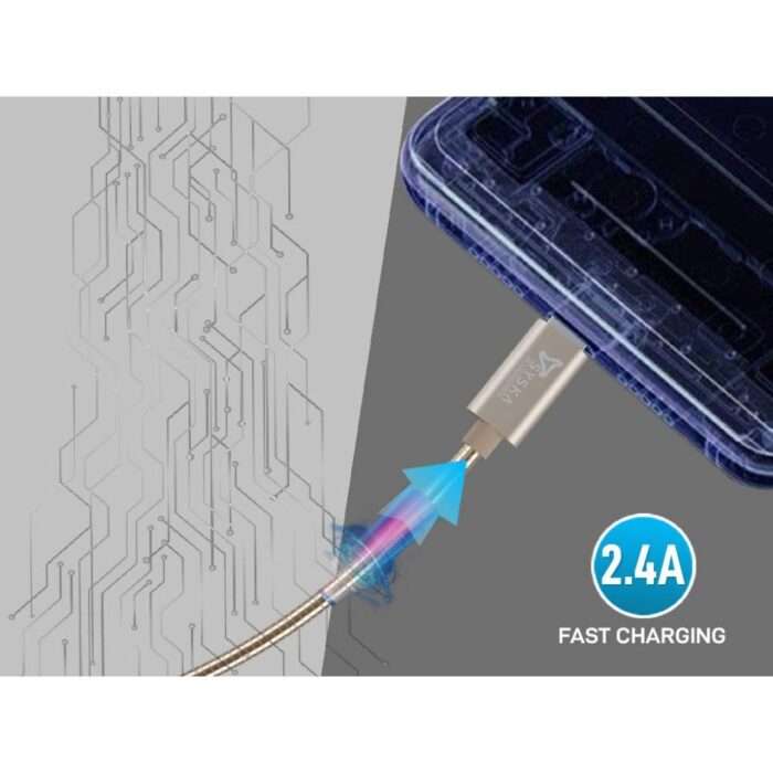 Syska CCAP70 1.5M Lightning Cable 2.4A Fast Charging (Rose Gold) - Image 4