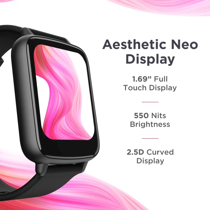 boAt Wave Neo with 1.69 inch , 2.5D Curved Display & Multiple Sports Modes Smartwatch -Active Black - Image 2