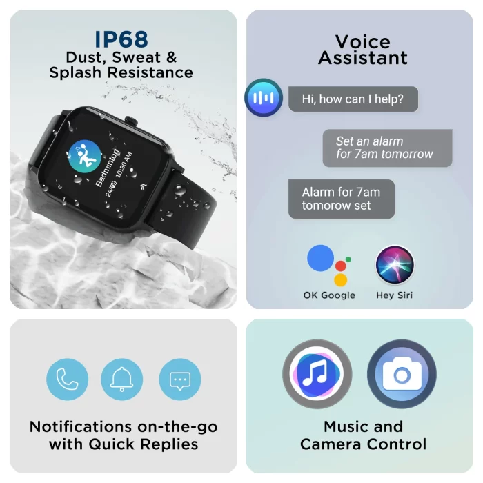 boAt Xtend Pro Bluetooth Calling Smartwatch with 1.78" AMOLED Display, 700+ Active Modes, Live Cricket Scores - Black - Image 3