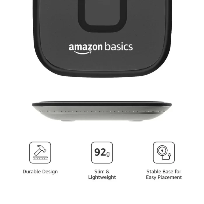 AmazonBasics 15W Qi-Certified Fast Wireless Charging Square Pad - Black - Image 5