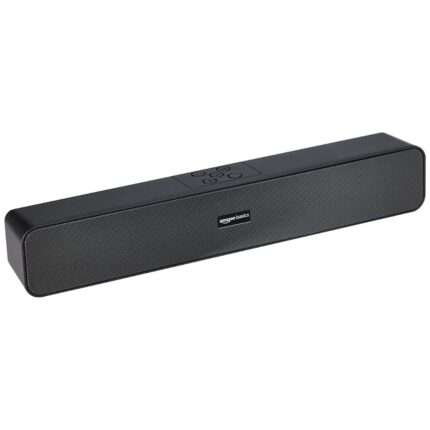 AmazonBasics Bluetooth Speaker 5.0 Soundbar with 16W RMS, 2000mAh Battery, Upto 19 Hrs Playtime Aux/USB Port  - Black