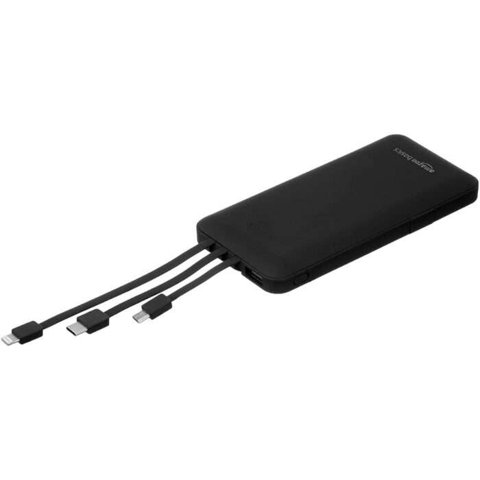 Amazon Basics 10000mAH Lithium Polymer Power Bank | 3 Charging Cables Included |  Type C, iPhone Cables and 1 USB Port - Image 3