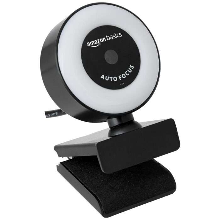 Amazon Basics Auto Focus Full HD 1080P 2.1 Megapixel 30 FPS Ring Light Web Camera with Built-in Mic - Image 1