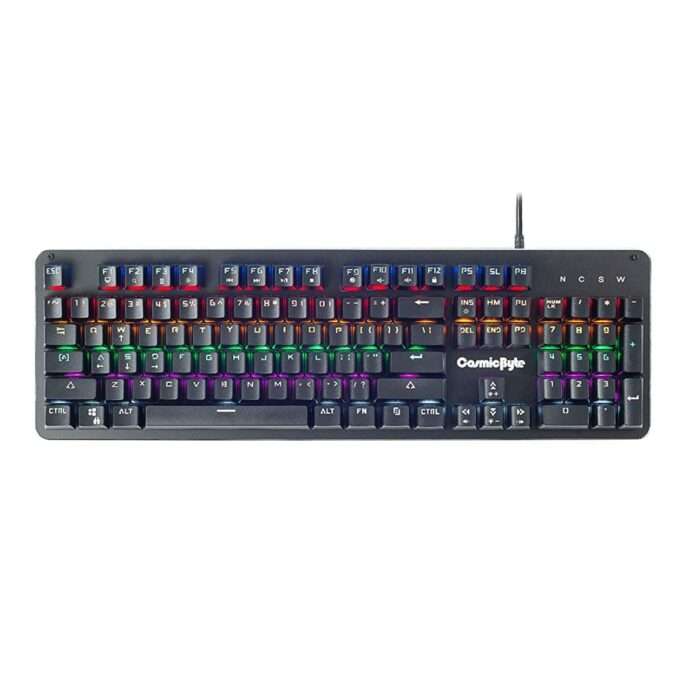 Cosmic Byte CB-GK-12 Neon Rainbow Mechanical Keyboard with Blue Switch - Image 1