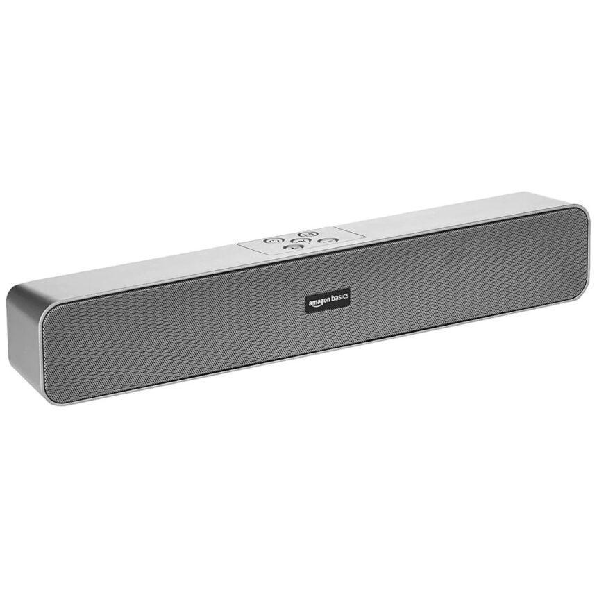 AmazonBasics Bluetooth Speaker 5.0 Soundbar with 16W RMS, 2000mAh