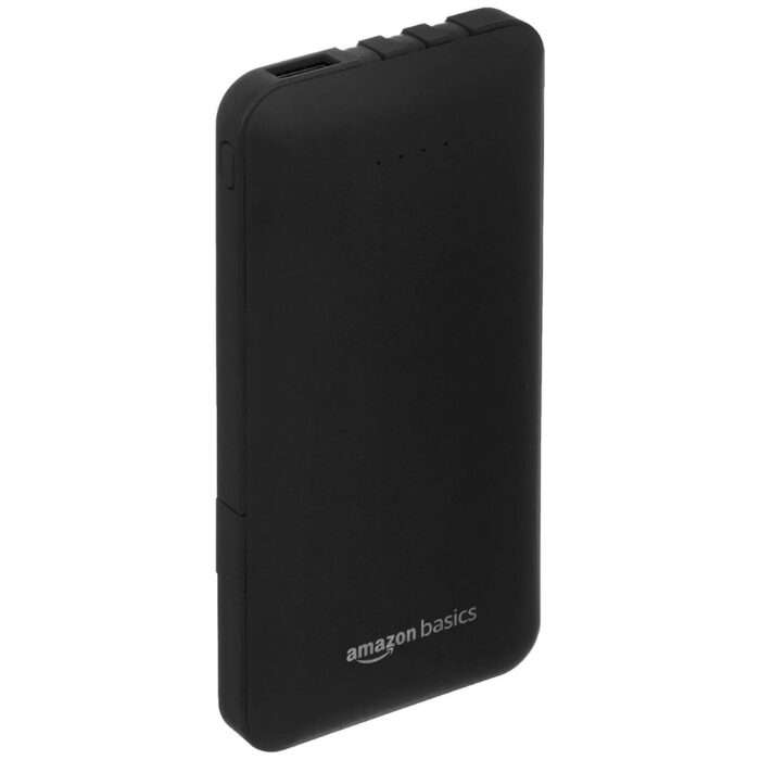 Amazon Basics 10000mAH Lithium Polymer Power Bank | 3 Charging Cables Included |  Type C, iPhone Cables and 1 USB Port - Image 1