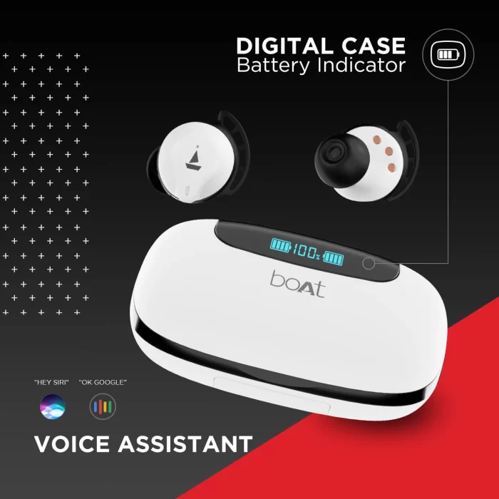 boAt Airdopes 621 TWS Earbuds with 6mm Driver, 150H Mountainous Playback, IWP & ASAP Charge technology - White - Image 4