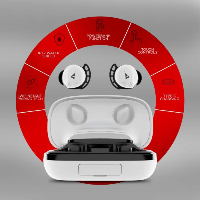 boAt Airdopes 621 TWS Earbuds with 6mm Driver, 150H Mountainous Playback, IWP & ASAP Charge technology - White - Image 5