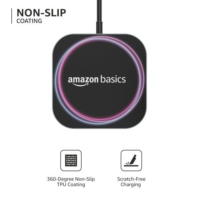 AmazonBasics Magnetic Wireless Charger | 15W Max Fast Charging Square Pad | Silver - Image 3