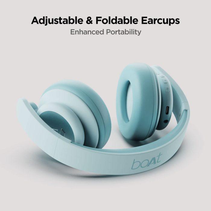 boAt Rockerz 450 Pro Wireless Headphone with 40mm Massive Drivers, Mountainous Playback Upto 70 Hours - Aqua Blue - Image 4