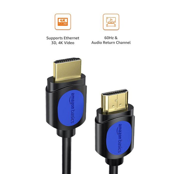 Amazon Basics High Speed HDMI Cable (Gold-plated, A Male to A Male) - Supports 4K @60Hz and Audio Return (15 Feet) - Image 2