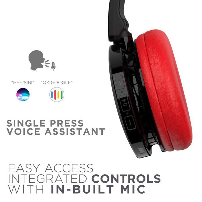 boAt Rockerz 370 Wireless Headphone with 40mm Dynamic Driver, Bluetooth & AUX Connectivity, Upto 8HRS Playback – Red - Image 3