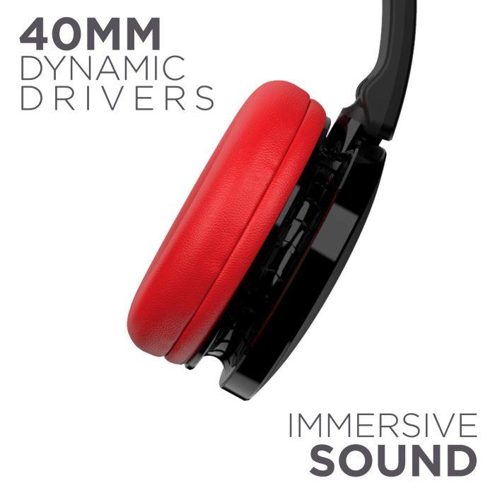 boAt Rockerz 370 Wireless Headphone with 40mm Dynamic Driver, Bluetooth & AUX Connectivity, Upto 8HRS Playback – Red - Image 4