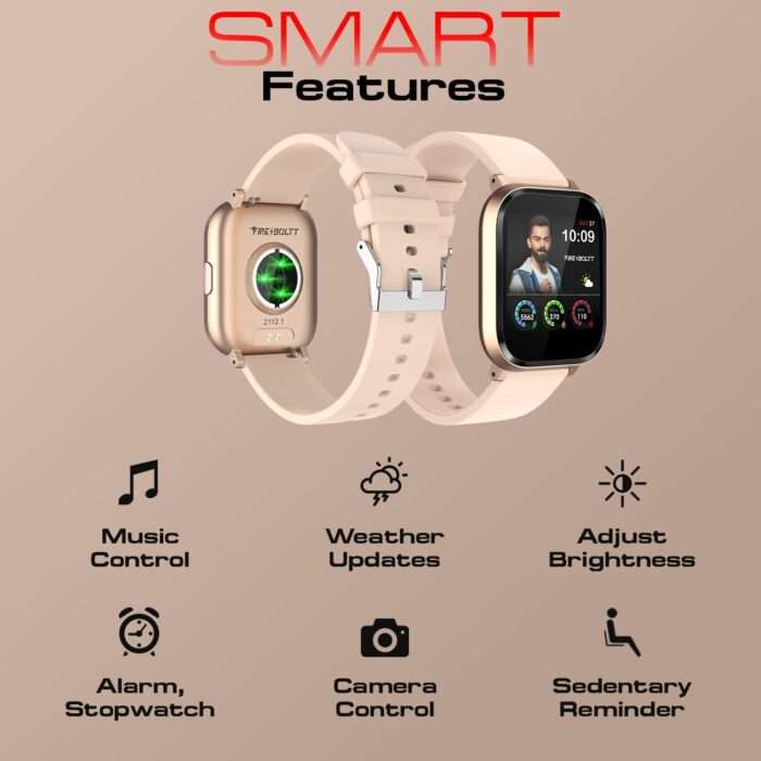 Fire-Boltt Ninja 2 Max 1.5" Full Touch Display, 20 Sports Mode, Camera & Music Control, IP68 Dust & Sweat Resistance - Rose Gold - Image 5