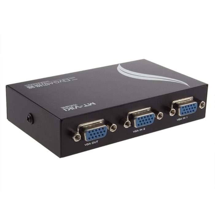 SAMZHE CE520 Mini 2 2-Port VGA SVGA LCD Monitor Switch 2 to 1 Selector (Black) (MST-759-6) - Image 2
