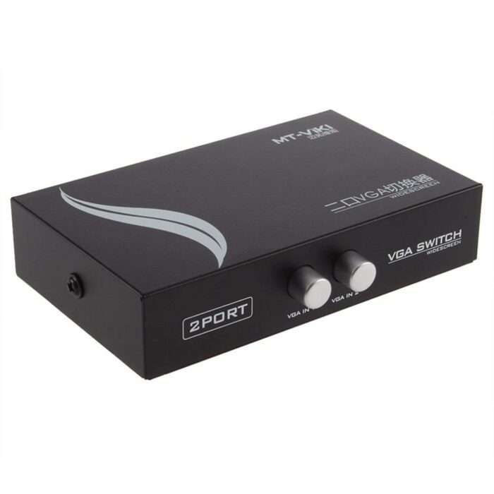 SAMZHE CE520 Mini 2 2-Port VGA SVGA LCD Monitor Switch 2 to 1 Selector (Black) (MST-759-6) - Image 1