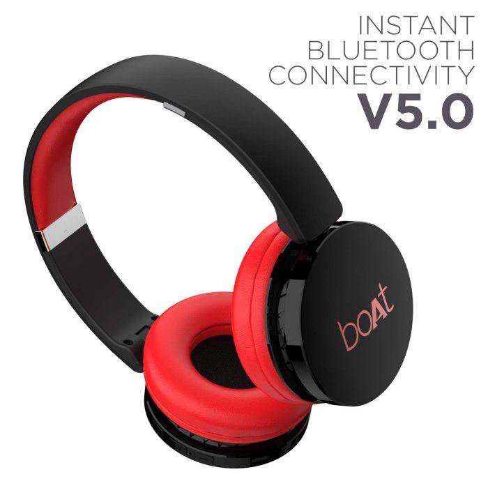 boAt Rockerz 370 Wireless Headphone with 40mm Dynamic Driver, Bluetooth & AUX Connectivity, Upto 8HRS Playback – Red - Image 5