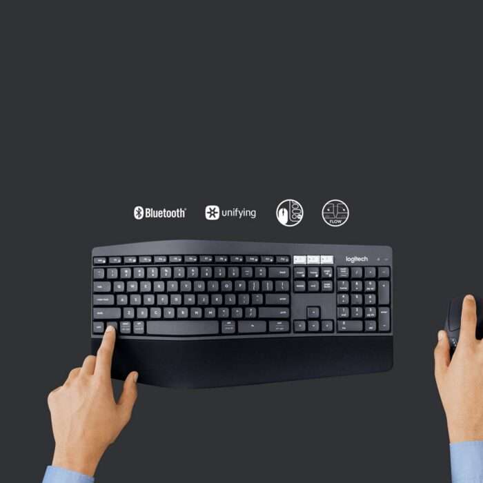 Logitech MK850 Multi-Device Wireless Keyboard and Mouse Set, 2.4GHz Wireless & Bluetooth, 12 Programmable Keys, PC/Mac - Image 3