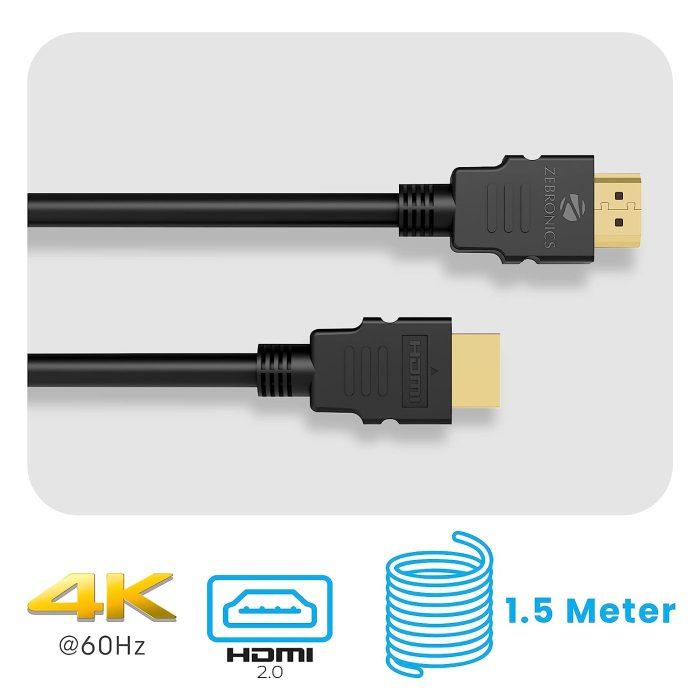 Zebronics Zeb-HAA1520 (1.5 Meter) HDMI Cable Extension, Compatible with HDMI-Enabled TV, Blu-ray, Playstation (Gold Plated Connectors) - Image 2