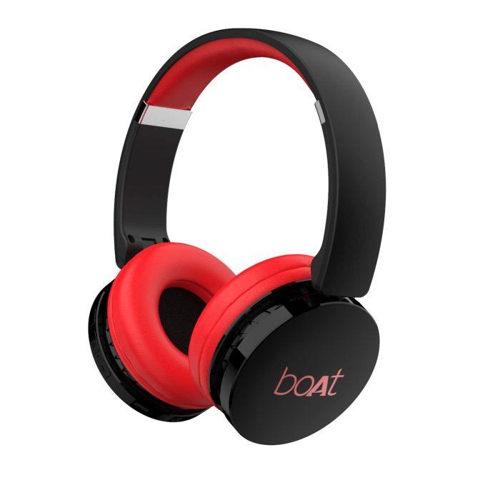 boAt Rockerz 370 Wireless Headphone with 40mm Dynamic Driver, Bluetooth & AUX Connectivity, Upto 8HRS Playback – Red - Image 1