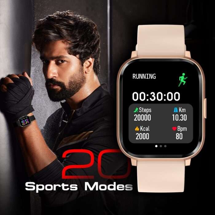 Fire-Boltt Ninja 2 Max 1.5" Full Touch Display, 20 Sports Mode, Camera & Music Control, IP68 Dust & Sweat Resistance - Rose Gold - Image 2
