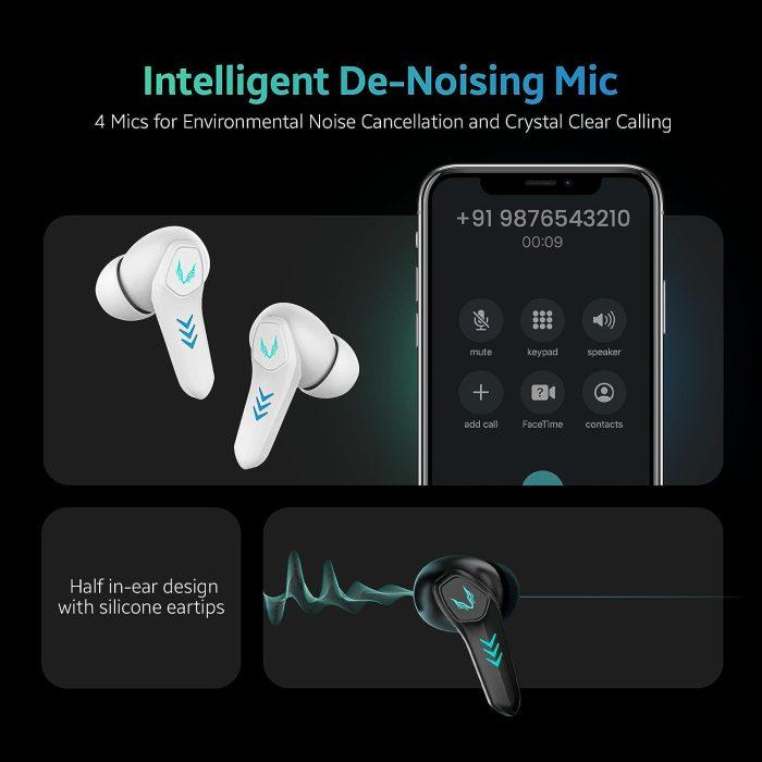 TAGG Rogue 100Gt Bluetooth Truly Wireless Gaming in Ear Earbuds with 50Ms Low Latency for Better Gaming 20Hrs Playtime with Mic - Black - Image 4