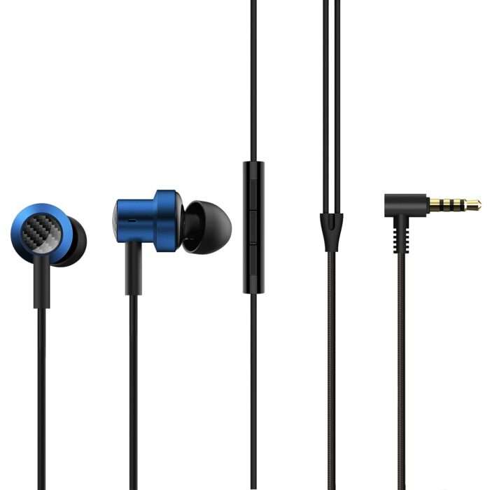 XIAOMI Dual Driver Dynamic Bass in-Ear Wired Earphones with Mic, 10mm & 8mm Dual Dynamic Drivers for Heavy Bass - Blue - Image 1