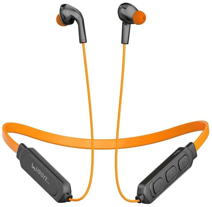 UBON CL-117 Bluetooth Neckband with Hi-Fi Stereo Sound, 12Hrs Playtime, with Voice Assistant & Mic, 12Hrs Playtime - Orange - Image 1