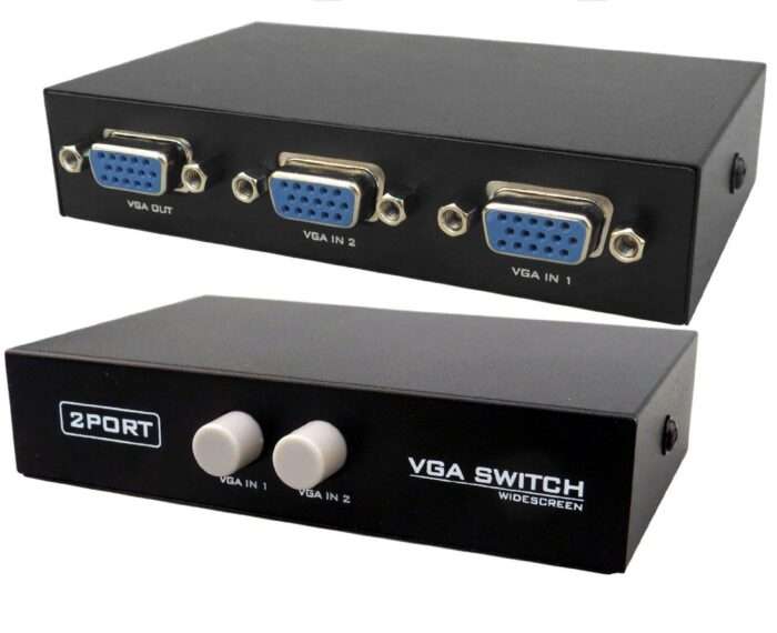 SAMZHE CE520 Mini 2 2-Port VGA SVGA LCD Monitor Switch 2 to 1 Selector (Black) (MST-759-6) - Image 5