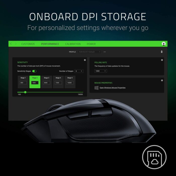 Razer Basilisk X HyperSpeed Wireless Gaming Mouse & HyperSpeed Wireless Compatible | 6 Programmable Buttons | 16000 DPI - Image 5