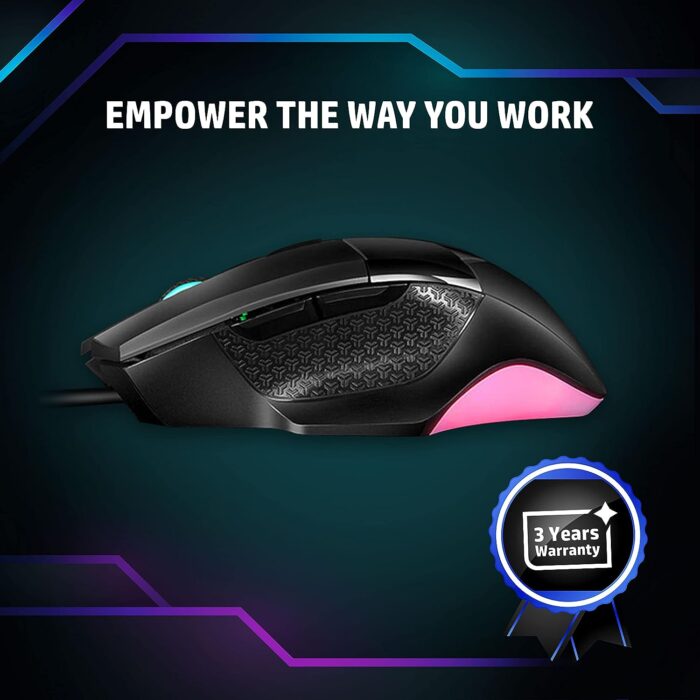 HP G200 Backlit USB Wired Gaming Mouse, All Customizable Buttons, Adjustable 4000 DPI, RGB Breathing LED Lighting - Image 4