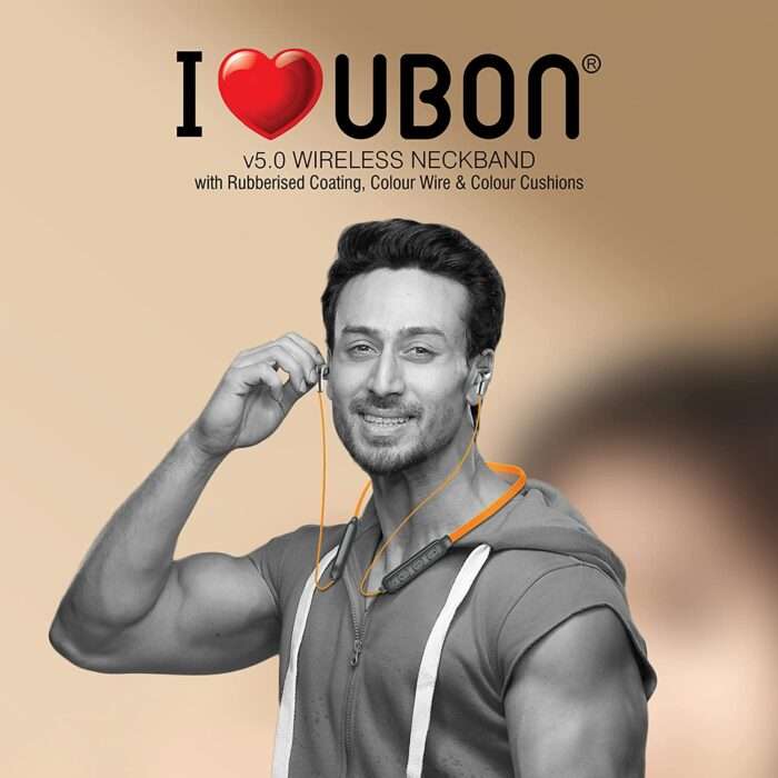 UBON CL-117 Bluetooth Neckband with Hi-Fi Stereo Sound, 12Hrs Playtime, with Voice Assistant & Mic, 12Hrs Playtime - Orange - Image 4
