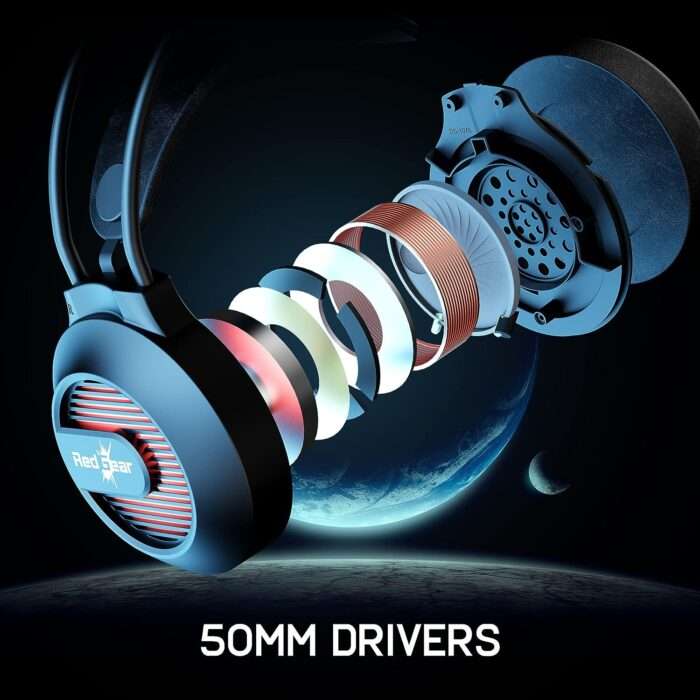 Redgear Shadow Helm Gaming Wired Headset with Mic with 50Mm Drivers, Technology and Multi-Purpose Audio Jack - Black - Image 2