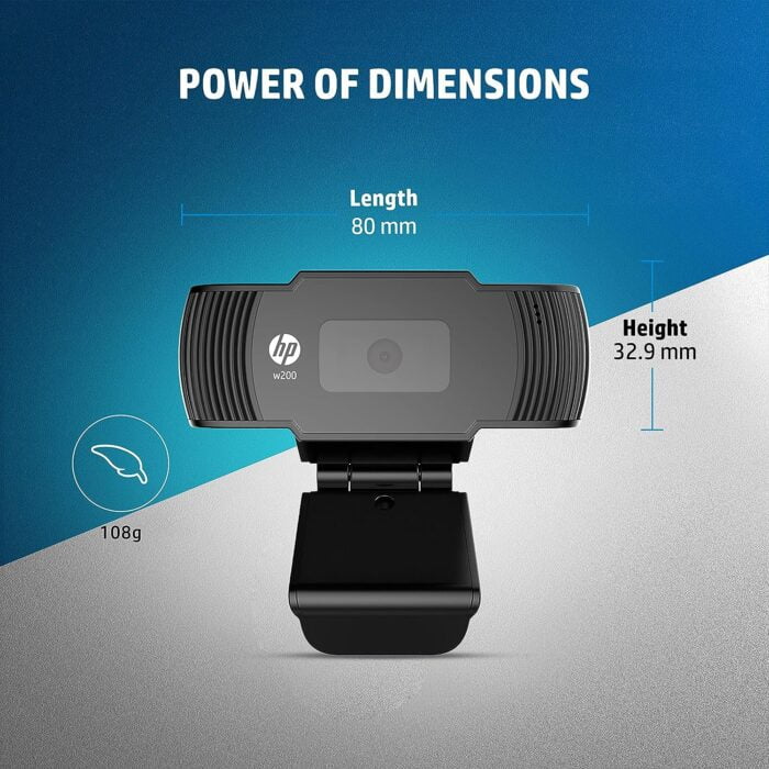 HP w200 HD 720P 30 FPS Digital Webcam with Built-in Mic, Plug and Play Setup, Wide-Angle View for Video Calling - 20L58AA - Image 4