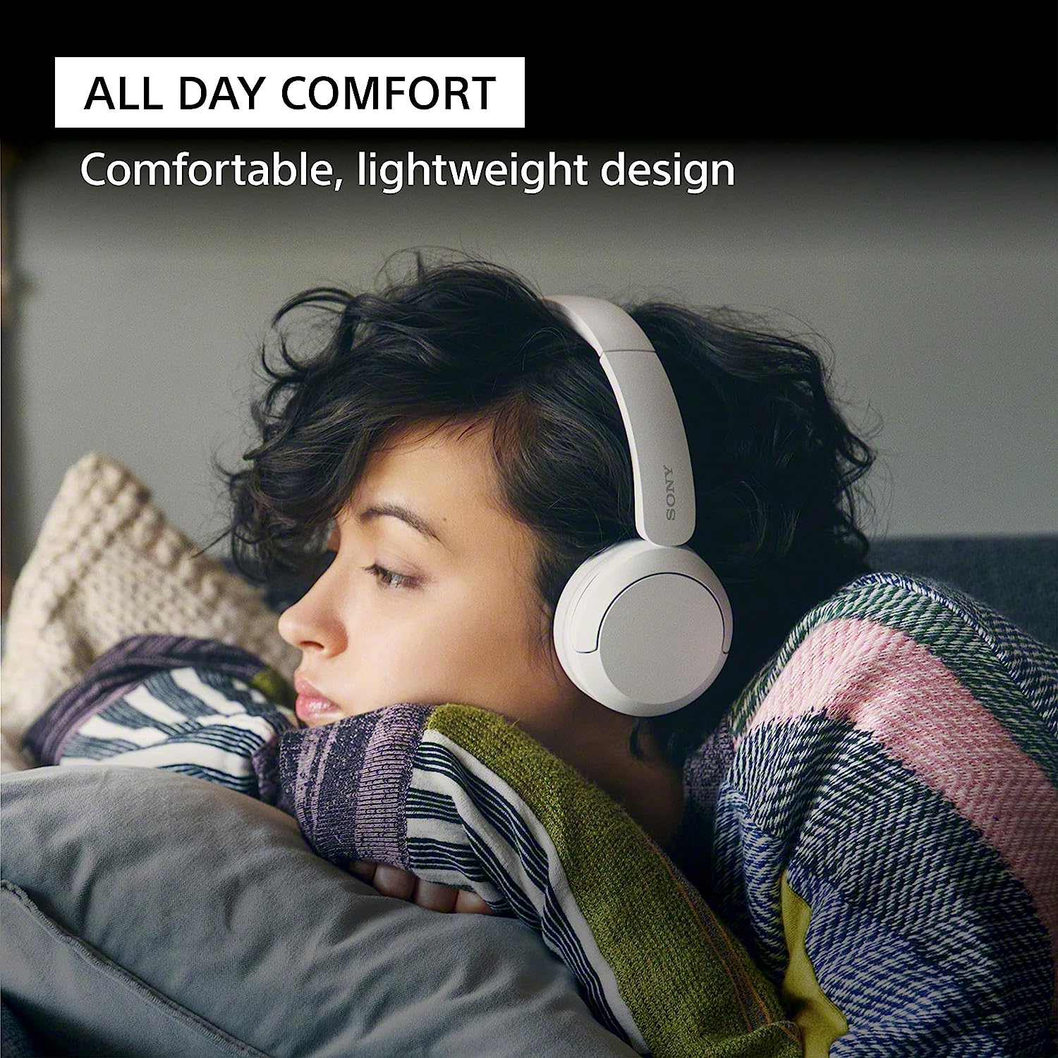 Sony WH-CH520, Wireless On-Ear Bluetooth Headphones with Mic, Upto