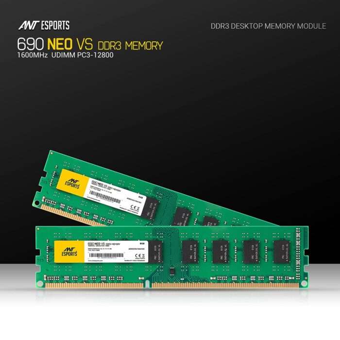 Ant Esports 690 NEO VS 8GB (1 * 8GB) DDR3 1600 MHz CL 11-11-11-28 U-DIMM Desktop Memory - Image 2
